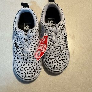 Vans toddler' White and Black Dotted Sneakers